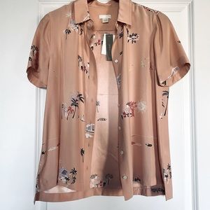 J Crew silk print blouse, size 6.